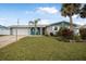 Ranch home with teal accents and palm trees at 15 Longfellow Cir, Ormond Beach, FL 32176