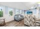 Sunroom with light blue walls and comfy seating at 15 Longfellow Cir, Ormond Beach, FL 32176