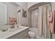 Clean bathroom with a tub shower combination and modern vanity at 2423 Wild Turkey Creek Ln, Port Orange, FL 32128