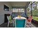 Relaxing screened porch with seating area and a TV at 2423 Wild Turkey Creek Ln, Port Orange, FL 32128