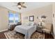 Bright bedroom with ocean view and built-in workspace at 3245 S Atlantic Ave # 304, Daytona Beach Shores, FL 32118