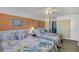 Guest bedroom with two double beds and en-suite bathroom access at 3509 S Atlantic Ave # 301, New Smyrna Beach, FL 32169