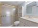 Bathroom with shower, vanity, and updated fixtures at 689 Wellington Station Blvd # 41, Ormond Beach, FL 32174