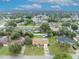 Aerial view of single-Gathering house, large backyard, neighborhood at 1099 W Embassy Dr, Deltona, FL 32725