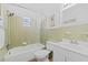 Bathroom with shower stall and white vanity at 1701 N Stone St, Deland, FL 32720