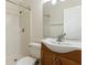 Clean bathroom with a shower, toilet and vanity at 1768 Santee Ave, Deltona, FL 32738