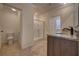 Bathroom boasts a large shower and granite countertop at 210 Jacobs Landing Ct, Deland, FL 32724