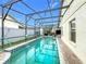 Long refreshing pool with screened enclosure at 2508 Balmoral Dr, Kissimmee, FL 34744