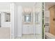 Clean bathroom with double vanity and large mirror at 3047 S Atlantic Ave # 1906, Daytona Beach, FL 32118