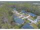 Aerial view showcasing a residential neighborhood with houses and lush greenery at 34 Black Creek Way, Ormond Beach, FL 32174