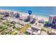 Beachfront property shown in an aerial view, highlighting its location at 3737 S Atlantic Ave # 502, Daytona Beach, FL 32118