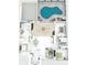 3D floor plan showcasing the home's layout, including the primary bedroom, kitchen, dining area, and a swimming pool out back at 681 N Halifax Dr, Ormond Beach, FL 32176
