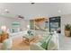 Bright living room with plush seating, light-colored walls, and seamless access to the sunroom and pool area at 681 N Halifax Dr, Ormond Beach, FL 32176