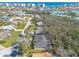 A bird's-eye view of this suburban street, where single-Gathering homes are shaded by verdant trees at 123 Ponce Terrace Cir, Ponce Inlet, FL 32127
