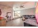 Open living room with sectional sofa and kitchen view at 559 Eagle Dr, Daytona Beach, FL 32117
