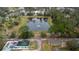 Aerial view of the property and surrounding pond at 639 Florida Ave, Daytona Beach, FL 32117