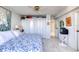 Bedroom with water view and built in closet at 925 N Halifax Ave # 1001, Daytona Beach, FL 32118