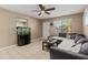 Living room with sectional sofa and fish tank at 114 Palm Dr, Daytona Beach, FL 32117