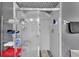 Walk-in shower with glass enclosure and tiled walls at 1450 Alden St, Deland, FL 32720