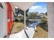 Walkway to the front door, bordered by a white picket fence at 229 S Adams St, Daytona Beach, FL 32114