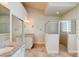 Bathroom with granite countertop and walk-in shower at 3169 Connemara Dr, Ormond Beach, FL 32174