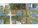 Aerial view of a single Gathering home in a residential neighborhood at 337 Orange Ave, Orange City, FL 32763