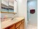 Simple bathroom with vanity and medicine cabinet at 347 Castlewood Ln, New Smyrna Beach, FL 32168