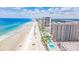 Aerial view of beachfront property and coastline at 3737 S Atlantic Ave # 504, Daytona Beach, FL 32118