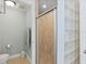 Elegant bathroom with shower and glass block accents at 3737 S Atlantic Ave # 504, Daytona Beach, FL 32118
