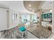 Open concept kitchen with island and views of the water at 3737 S Atlantic Ave # 504, Daytona Beach, FL 32118
