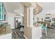 Open concept kitchen with island and stainless steel appliances at 3737 S Atlantic Ave # 504, Daytona Beach, FL 32118