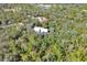 Wide aerial showcasing home's location within a wooded neighborhood at 4525 Owls Nest Ct, De Leon Springs, FL 32130