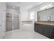 Main bathroom with soaking tub, double vanity, and shower at 555 Morgan Wood Dr, Deland, FL 32724
