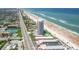 Aerial perspective showing beachfront location and road at 1420 N Atlantic Ave # 1102, Daytona Beach, FL 32118