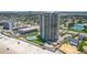 Aerial view showcasing beachfront location and building at 1420 N Atlantic Ave # 1102, Daytona Beach, FL 32118