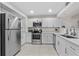 Modern kitchen with white cabinets, stainless steel appliances, and quartz countertops at 1420 N Atlantic Ave # 1102, Daytona Beach, FL 32118