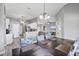 Open-concept dining and kitchen area with hardwood floors and modern finishes at 2424 India Blvd, Deltona, FL 32738