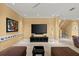 Gathering room boasts large TV and comfortable seating at 2806 Bay Vista Ct, New Smyrna Beach, FL 32168