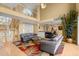 Open floor plan with fireplace, hardwood floors, and high ceilings at 2806 Bay Vista Ct, New Smyrna Beach, FL 32168