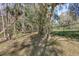 Private fenced backyard featuring mature trees and lush landscaping at 43747 Choctaw St, Deland, FL 32720