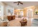 Spacious living room featuring hardwood floors and comfy furniture at 44 Foxcroft Run, Ormond Beach, FL 32174