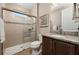 Clean bathroom with walk-in shower, toilet and single vanity at 5589 Nw 40Th Loop, Ocala, FL 34482