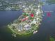 Aerial view of waterfront property near Halifax River at 5967 Riverside Dr, Port Orange, FL 32127