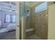 Modern bathroom featuring a tiled shower with a built-in seat at 105 Cerise Ct, Daytona Beach, FL 32124