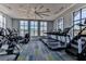 Community gym with modern exercise equipment and large windows overlooking the community at 105 Cerise Ct, Daytona Beach, FL 32124
