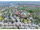 Aerial view showcases community amenities, including a resort-style pool, and tennis courts at 1372 Lombardi Ct, Poinciana, FL 34759