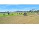 Golf area with benches and hitting areas on green grass near a lake at 1372 Lombardi Ct, Poinciana, FL 34759