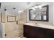 Bathroom featuring glass-enclosed shower with tile surround and a vanity with sink at 149 Sheryl Dr, Deltona, FL 32738