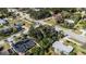 Aerial view showing the home's location on a residential street at 2001 Mike St, South Daytona, FL 32119