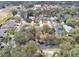 Aerial view of houses and a pond in a quiet residential area at 2115 King Richards Ct, Orange City, FL 32763